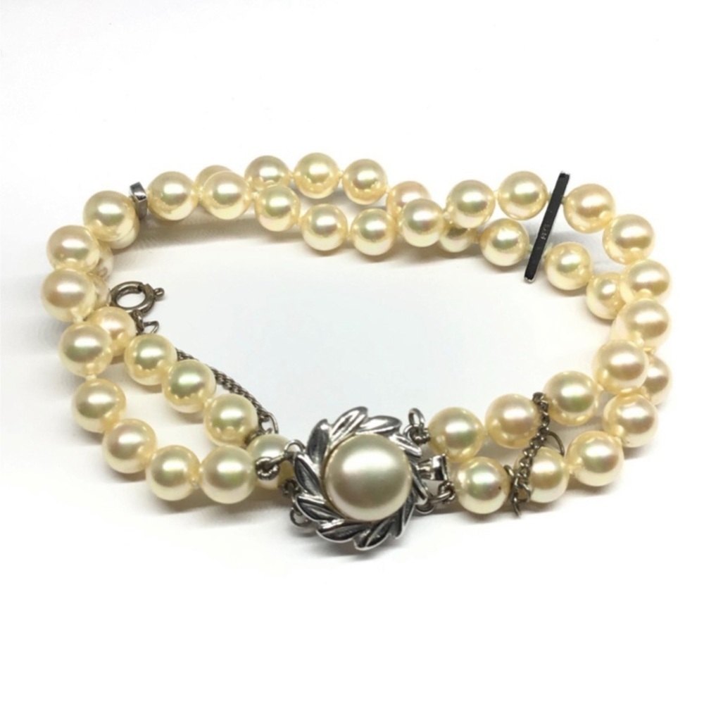 Faux Pearl bracelet with sterling‎ clasp